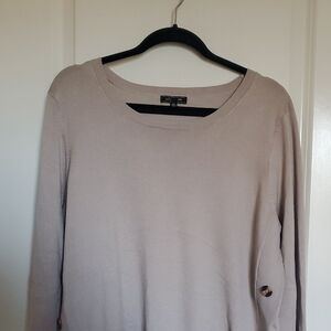 Taupe Sweater With Button Accents